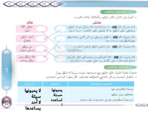 حل درس الرفق تربية إسلامية للصف الرابع فصل ثالث 5