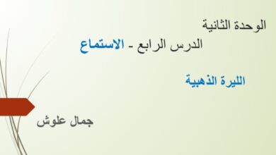 حل درس الليرة الذهبية للصف السابع اللغة العربية
