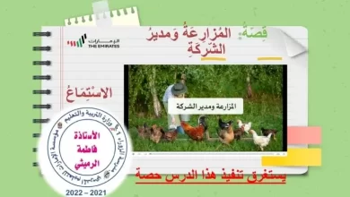 حل درس المزارعة ومدير الشركة للصف السادس الفصل الثاني 