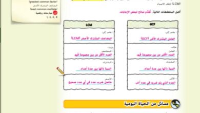 حل كتاب الرياضيات للصف السادس الفصل الاول الامارات