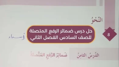 حل درس ضمائر الرفع المتصلة للصف السادس الفصل الثاني
