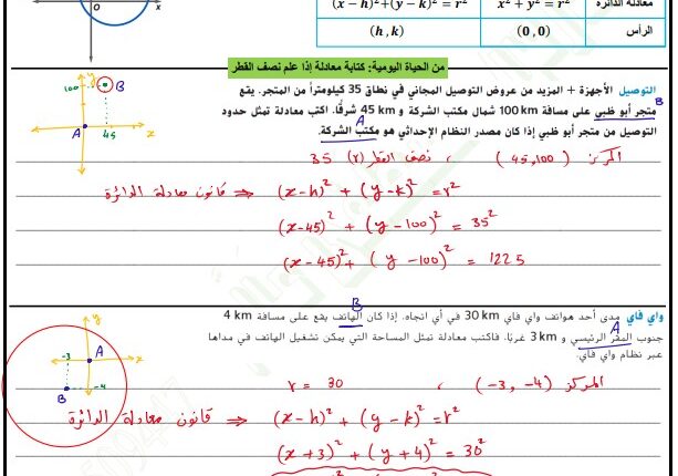 حل درس الدوائر