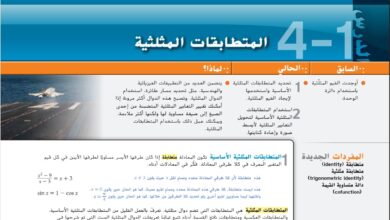 حل درس المتطابقات المثلثية للصف الثاني عشر الفصل الأول