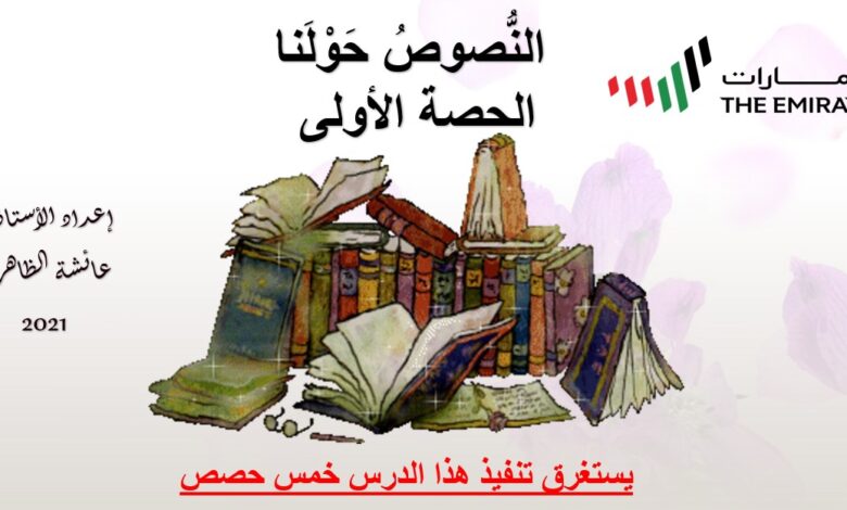 حل درس النصوص حولنا عربية للصف التاسع الفصل الثاني