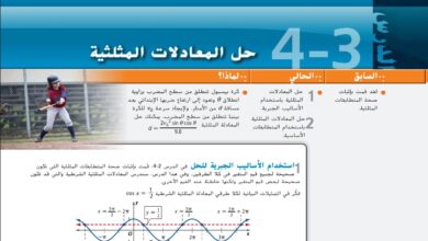 حل درس حل المعادلات المثلثية للصف الثاني عشر الفصل الأول