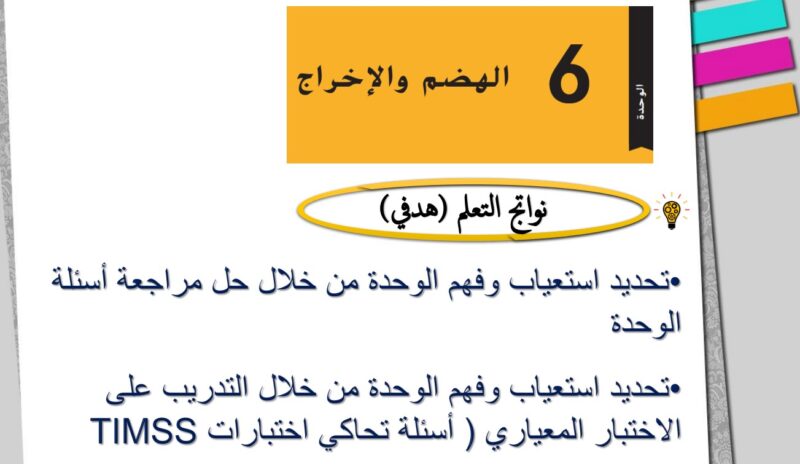 حل مراجعة الهضم والإخراج علوم للصف الثامن الفصل الثاني