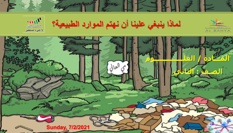 حل درس لماذا ينبغي علينا أن نهتم بالموارد الطبيعية للصف الثاني الفصل الثاني