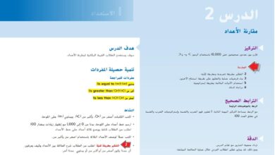 حل درس مقارنة الاعداد رياضيات للصف الثالث الفصل الاول