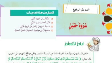 حل درس غزوة حنين​ للصف الثامن الفصل الثالث