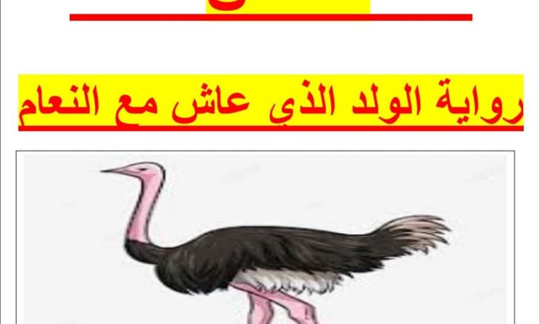 تلخيص رواية الولد الذي عاش مع النعام للصف السابع الفصل الثالث