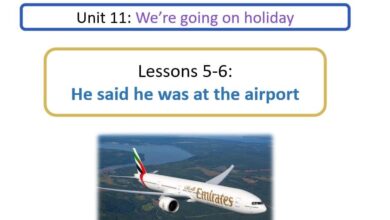 حل درس He Said He Was At The Airport انجليزي للصف السابع الفصل الثالث