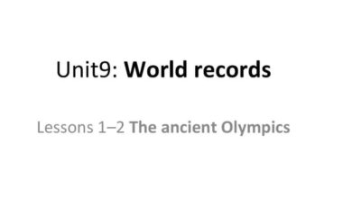 حل درس The Ancient Olympics انجليزي للصف السابع الفصل الثالث