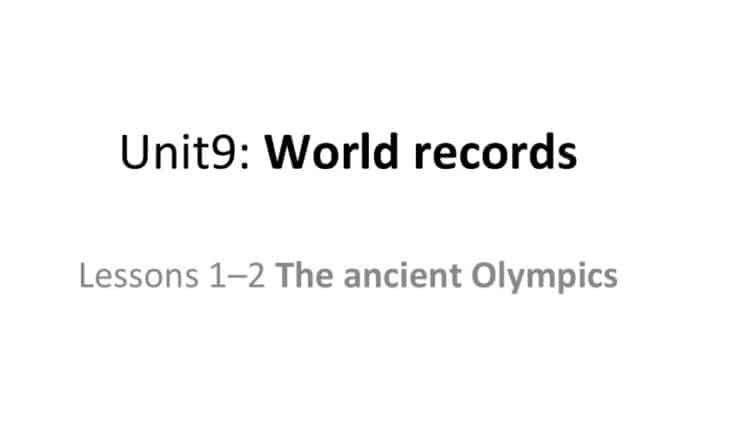 حل درس The Ancient Olympics انجليزي للصف السابع الفصل الثالث