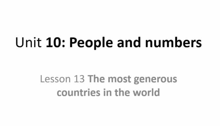 حل درس The most generous countries in the world للصف السابع الفصل الثالث