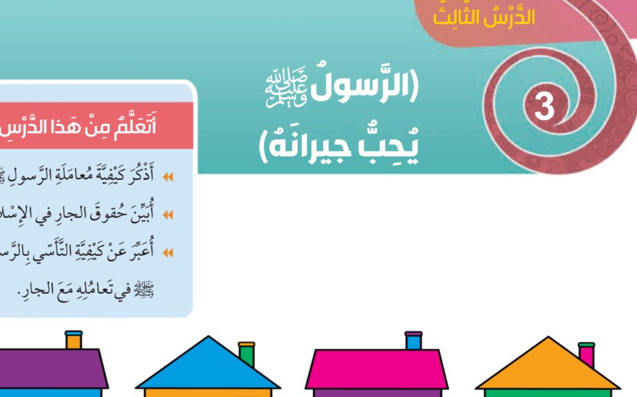 حل درس الرسول يحب جيرانه للصف الثالث الفصل الثالث