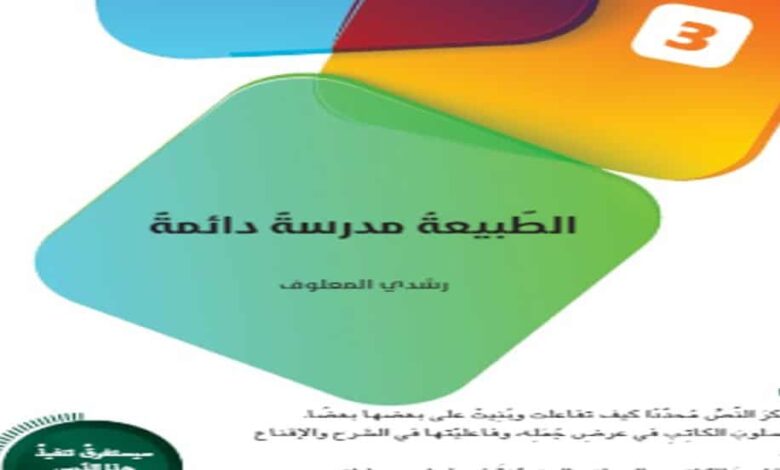 حل درس الطبيعة مدرسة دائمة للصف العاشر الفصل الثالث