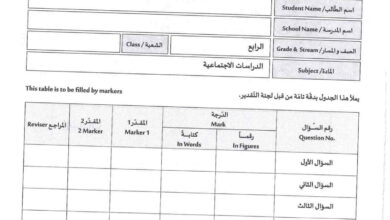 اختبار الدراسات الاجتماعية الصف الرابع الفصل الأول Page1