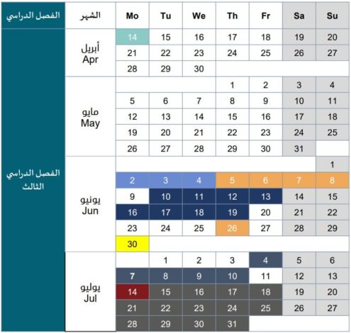 البرمجة الزمنية للفصل الثالث 2025 الامارات البرمجة الزمنية للفصل الثالث 2025 الامارات