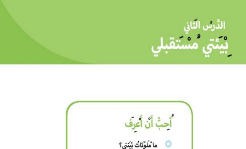 حل درس بيئتي مستقبلي للصف الاول الفصل الثالث