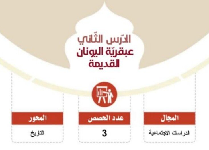 حل درس عبقرية اليونان القديمة للصف السادس الفصل الثالث