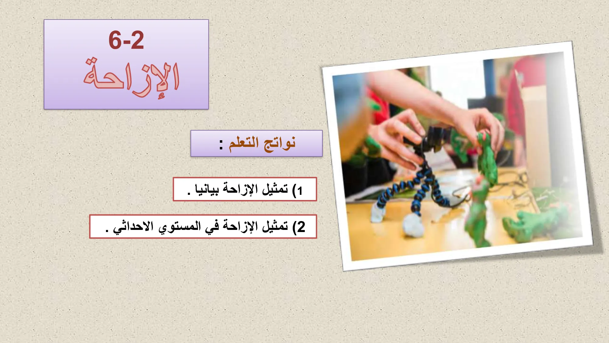 حل درس الازاحة رياضيات الصف الحادي عشر عام