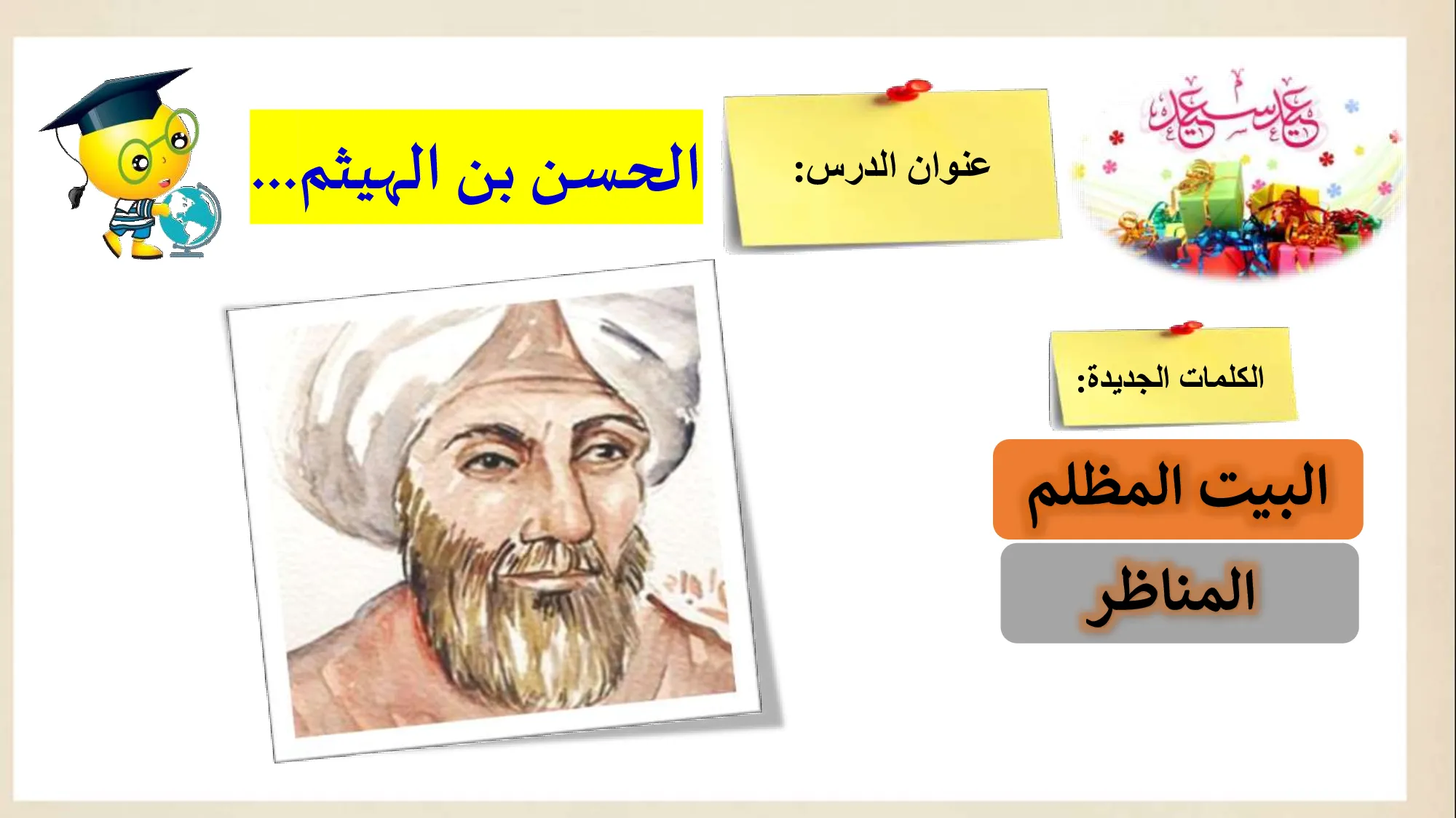 حل درس الحسن بن الهيثم