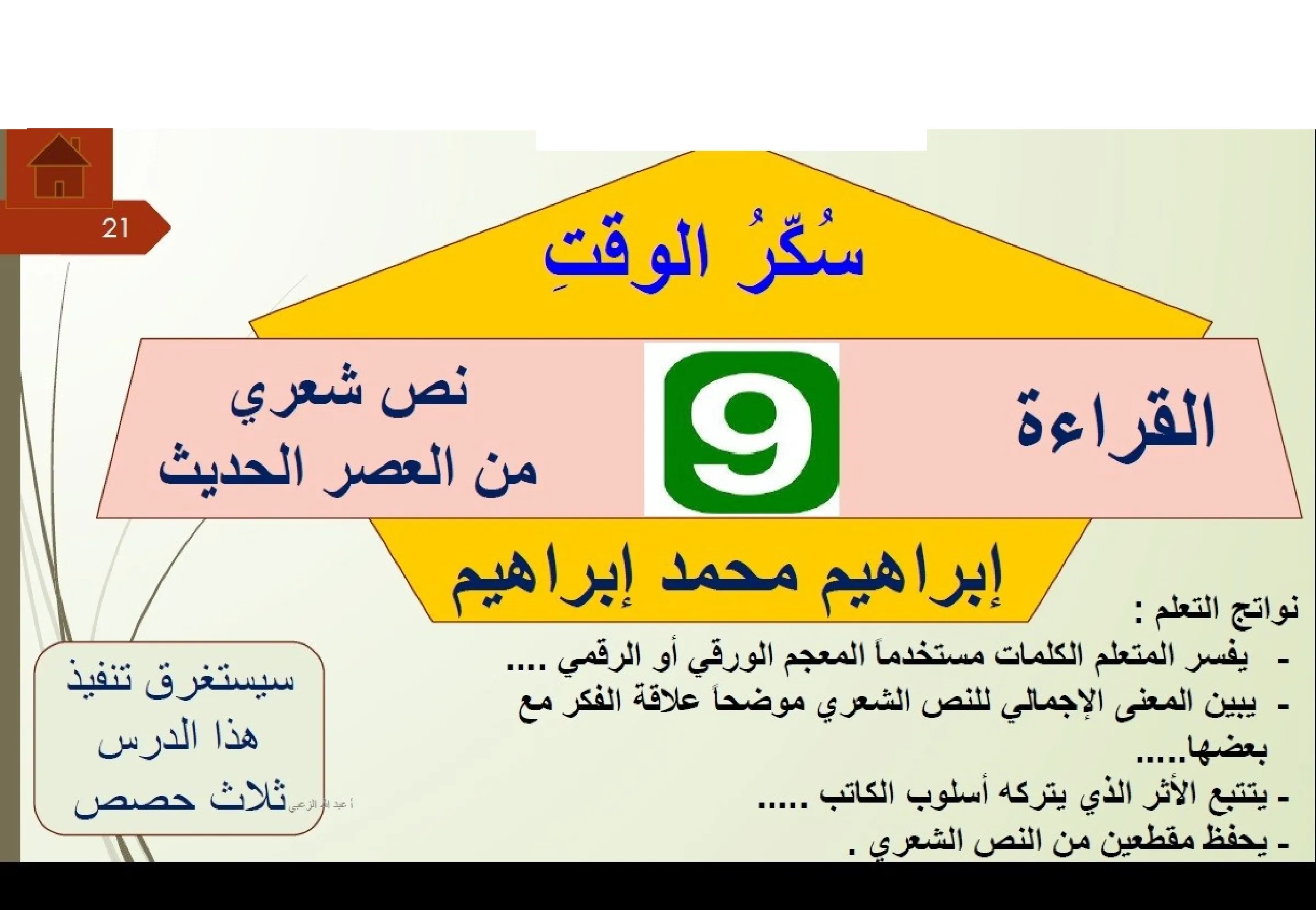 حل درس سكر الوقت عربية الصف الثاني عشر فصل ثالث