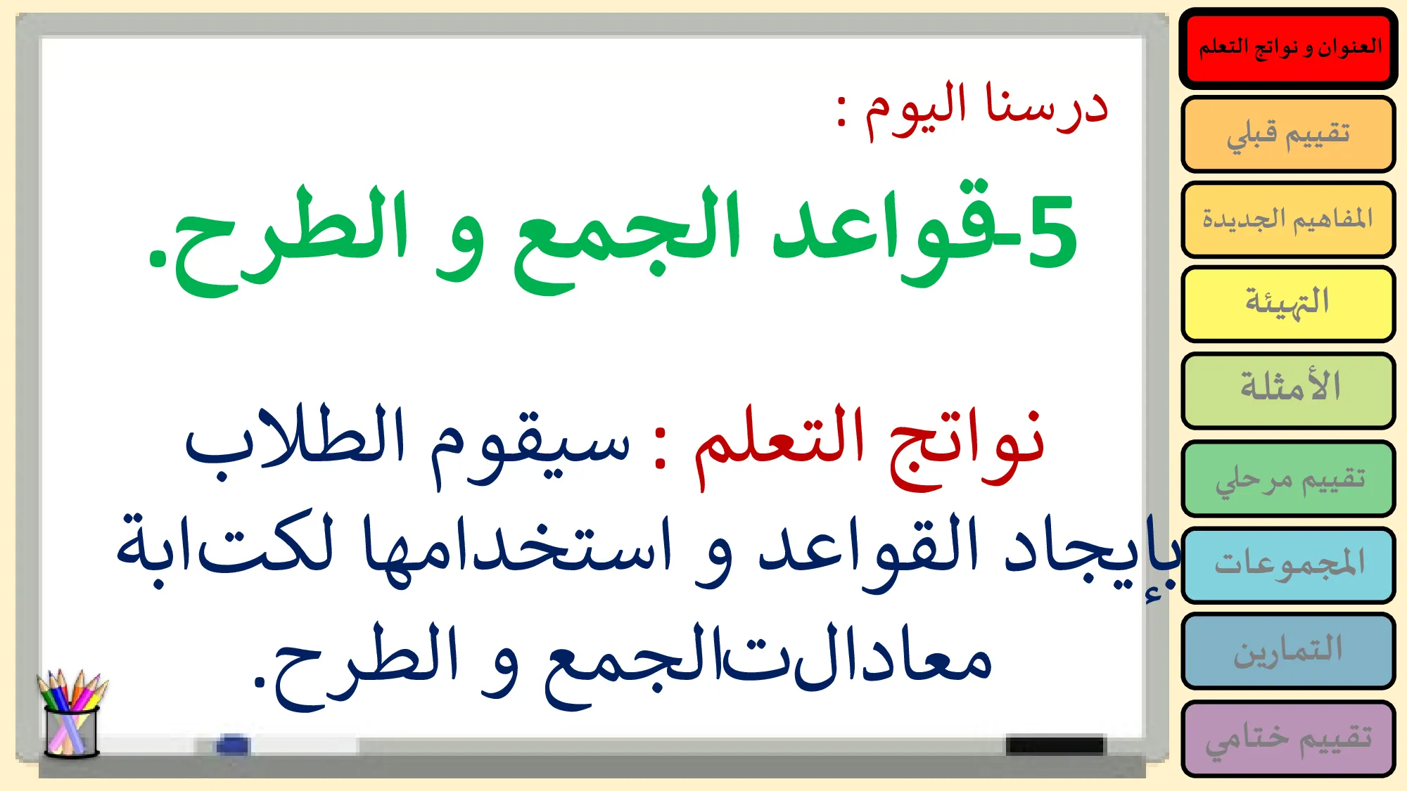 حل درس قواعد الجمع والطرح رياضيات الصف الرابع