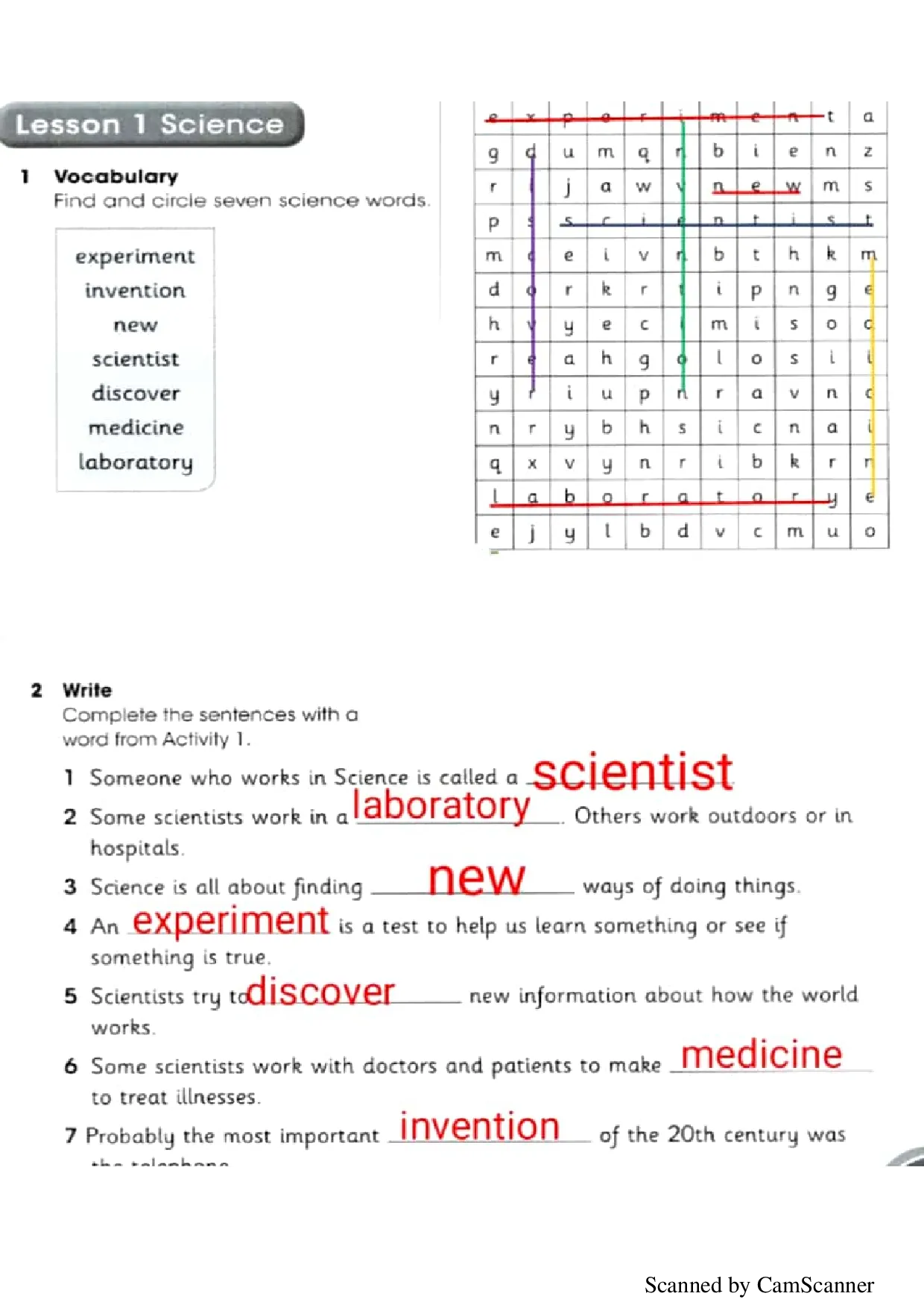 حل وحدة all about science انجليزي الصف الخامس