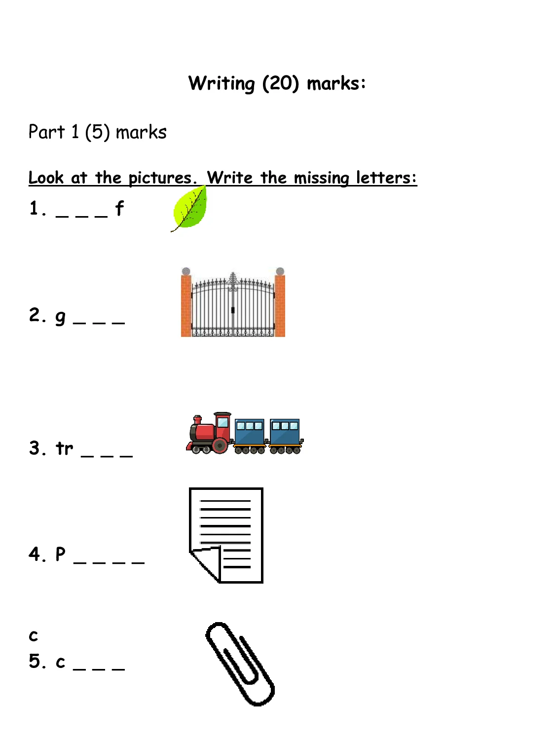 اوراق عمل writing انجليزية الصف الثاني الفصل الثالث