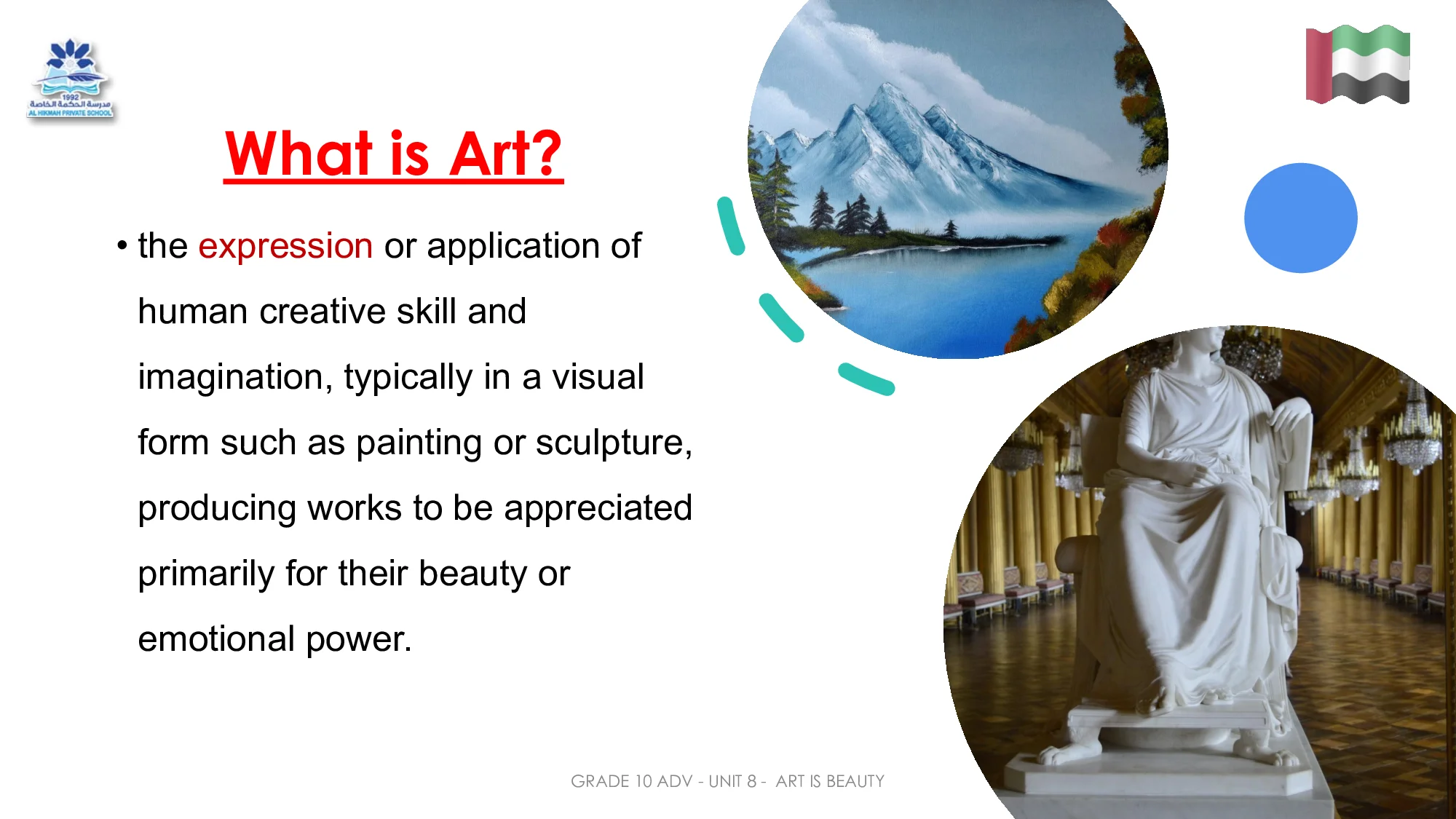 حل درس WHAT IS ART انجليزي الصف العاشر الفصل الثالث
