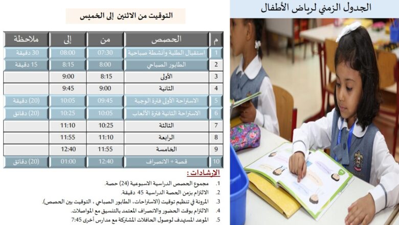 التوقيت الزمني للمدارس أبو ظبي 2025 2026 1