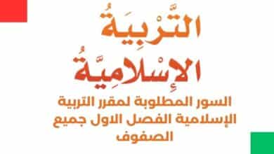 السور المطلوبة لمقرر التربية الإسلامية الفصل الاول جميع الصفوف