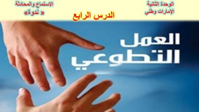 حل درس العمل التطوعي للصف السابع الفصل الأول