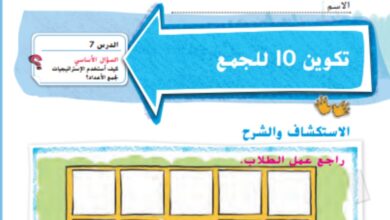 حل درس طرق تكوين العدد 10 للصف الاول الفصل الأول