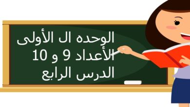 حل درس قراءة وكتابة الاعداد 9, 10 للصف الاول الفصل الأول
