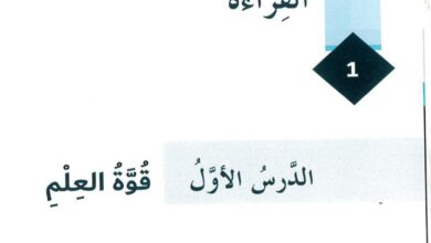 حل درس قوة العلم للصف السابع الفصل الأول