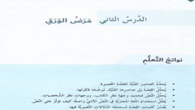 حل درس مرض الورق للصف السابع الفصل الأول
